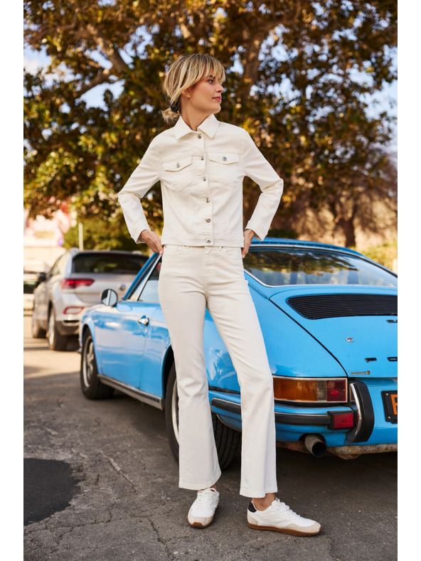 Moodo Blugi evazați crem pentru femei