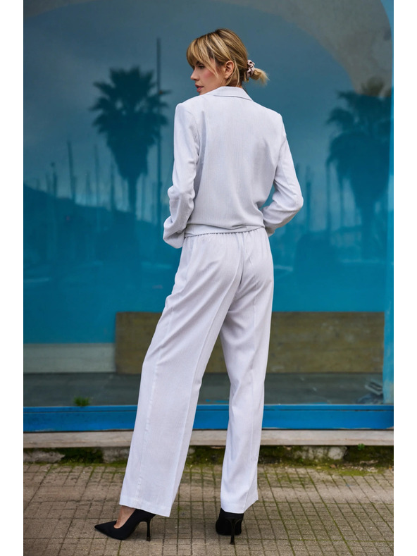 Moodo Pantaloni Moodo pentru femei - albi