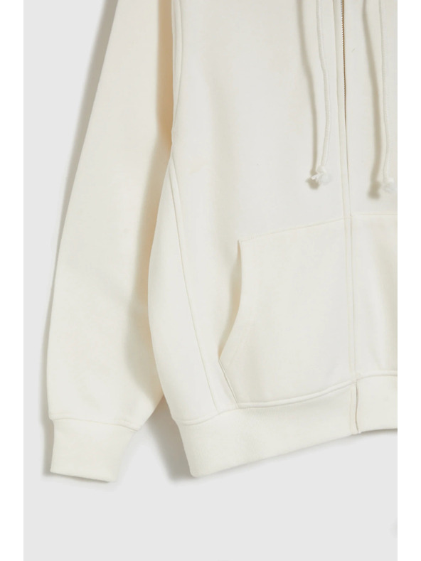 Moodo Hanorac cu fermoar pentru femei Moodo – culoare albă