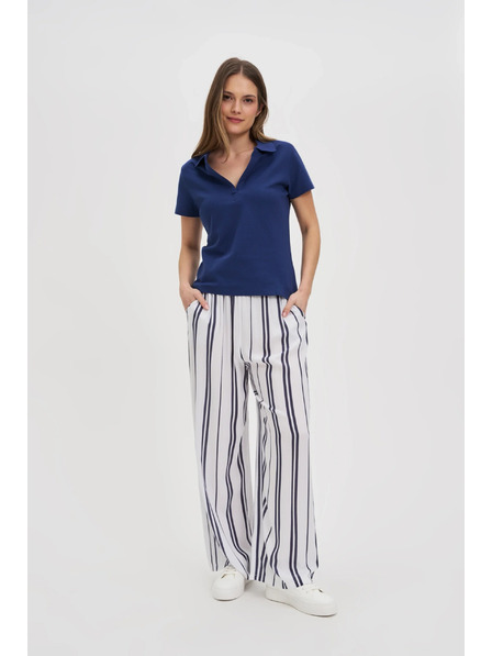 Moodo Tricou polo albastru de damă