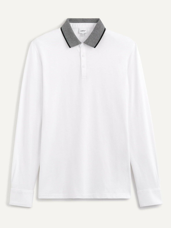 Celio Tricou polo alb Celio Sessicoml