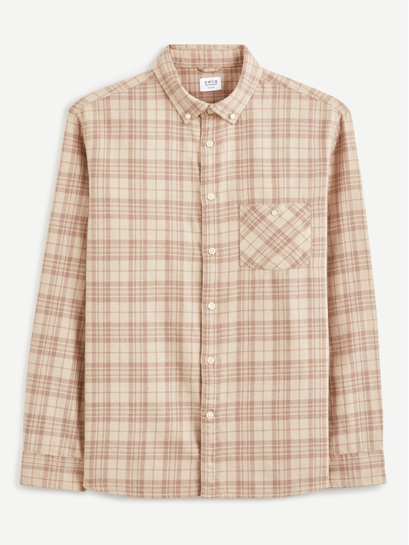 Celio Cămașă de flanel în carouri bej Celio Canewto