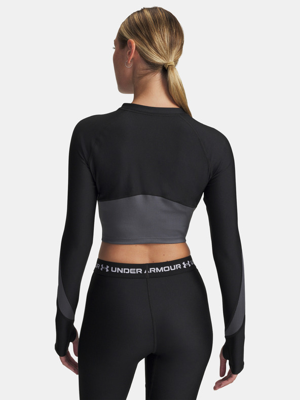 Under Armour Tricou damă Under Armour UA HG Rib 1/4 Fermoar-NEGRU