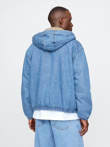 GAP Hanorac oversize din denim cu căptușeală sherpa GAP