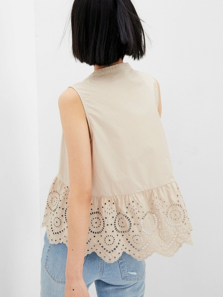 GAP Top peplum din bumbac cu dantelă GAP