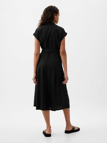 GAP Rochie midi din in tip cămașă GAP