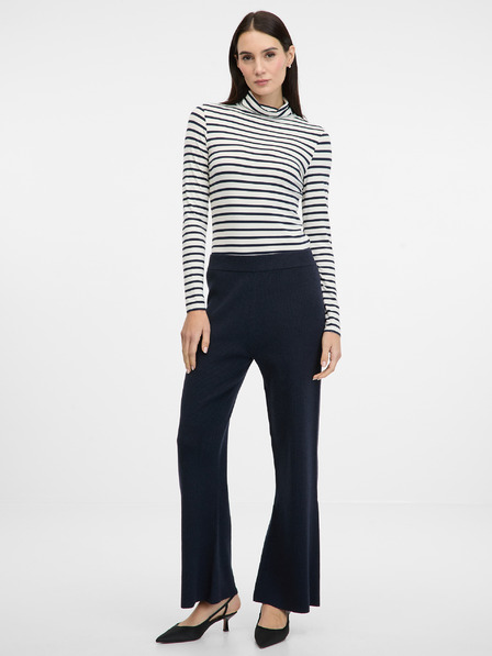 Orsay Tricou în dungi bleumarin cu mânecă lungă pentru femei ORSAY