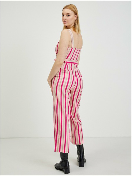 Orsay Salopetă de in bej-roz pentru femei ORSAY