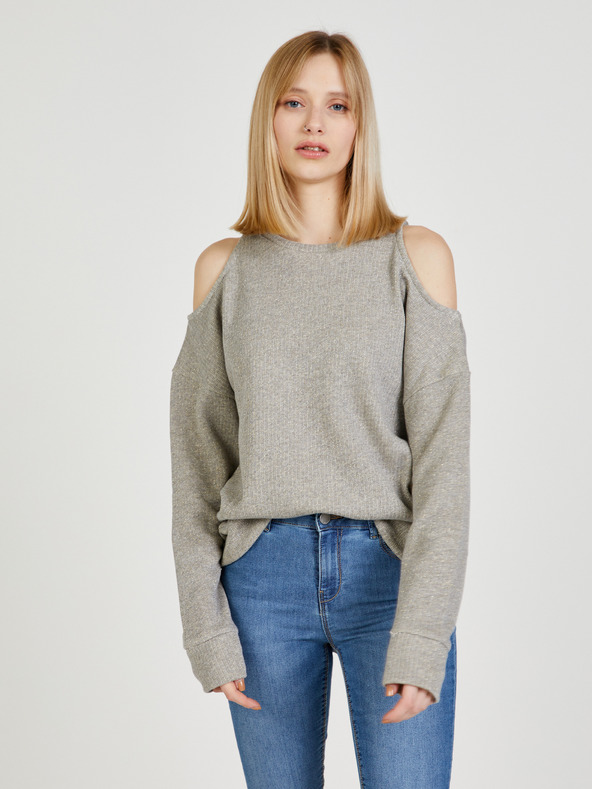 Pepe Jeans Tricou de damă gri cu decolteu Pepe Jeans Moni