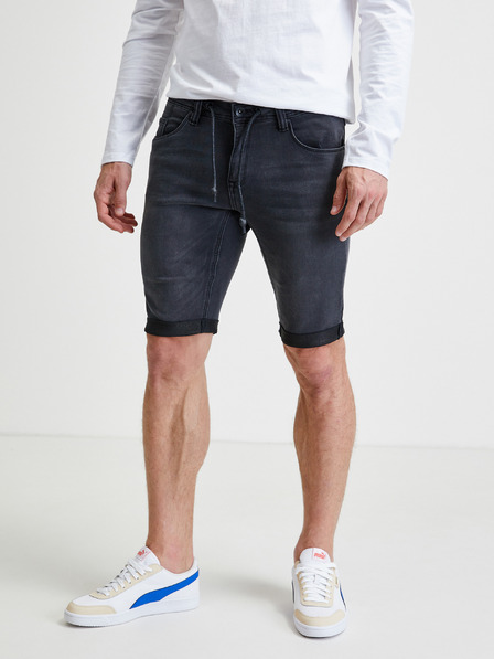 Devergo Pantaloni scurți din denim pentru bărbați, gri închis Devergo