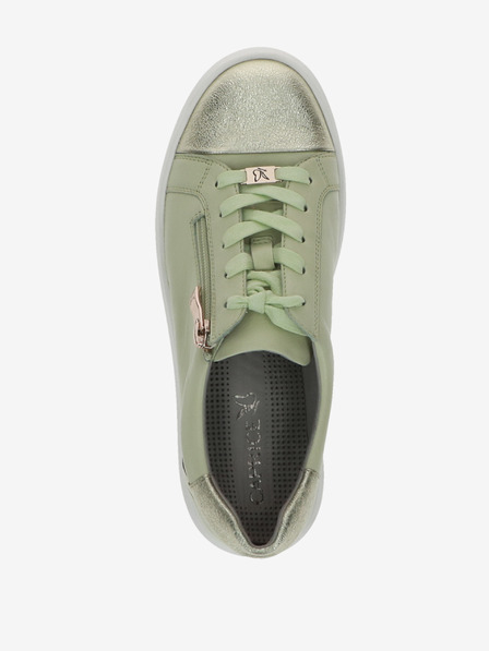 Caprice Adidași cu platformă din piele, verde deschis, pentru femei Caprice
