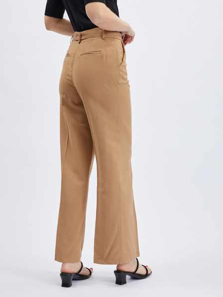 Orsay Pantaloni de damă maro deschis cu centura ORSAY