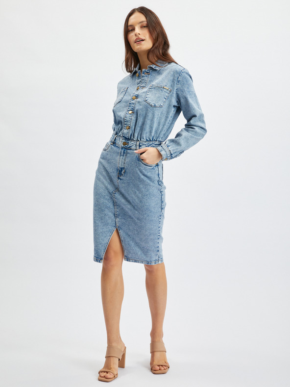Orsay Rochie de damă albastru deschis din denim ORSAY