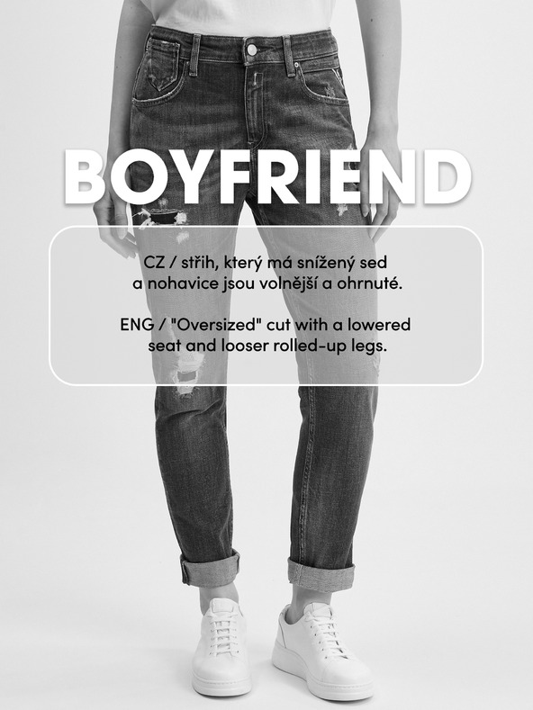 Orsay Blugi boyfriend trei sferturi albastru închis de damă ORSAY