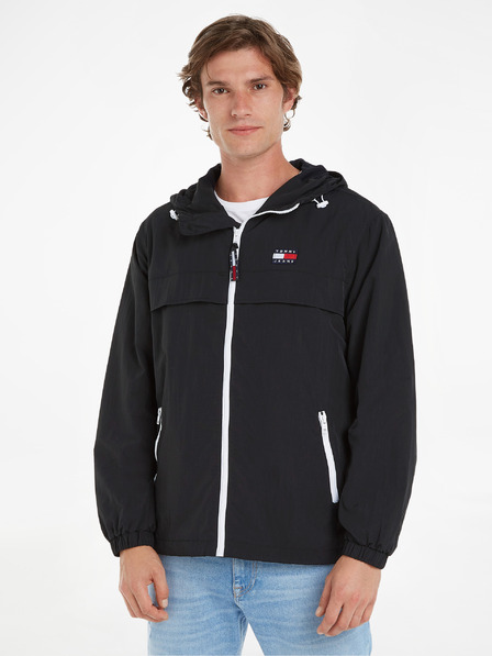 Tommy Jeans Jachetă neagră pentru bărbați Tommy Jeans TJM Chicago Windbreaker