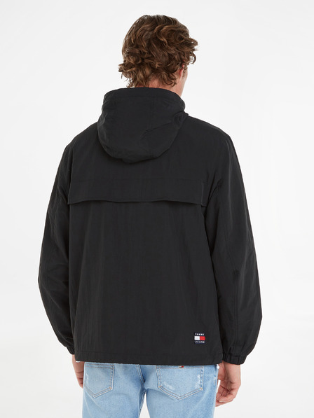 Tommy Jeans Jachetă neagră pentru bărbați Tommy Jeans TJM Chicago Windbreaker