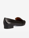 Geox Mocasini negri din piele cu toc jos pentru femei Geox