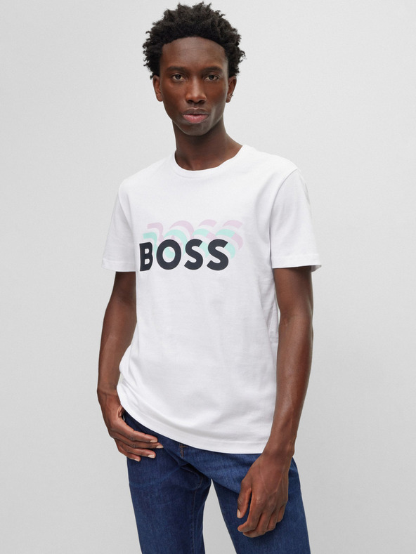 BOSS Tricou alb Hugo Boss pentru bărbați