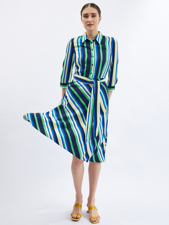 Orsay Rochie cămașă în dungi de damă verde-albastru ORSAY