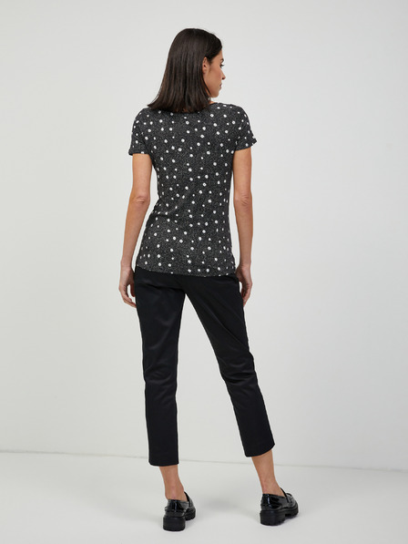 Orsay Tricou negru floral ORSAY