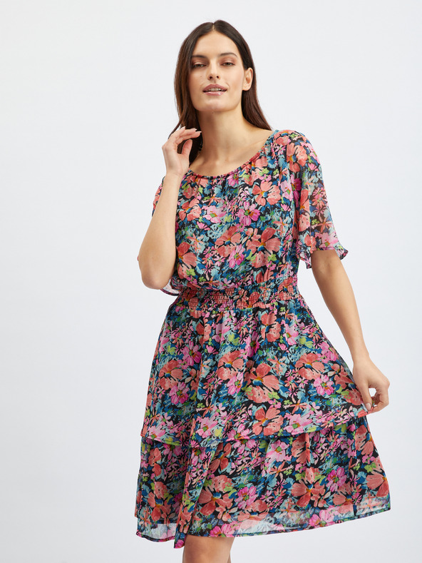 Orsay Rochie cu model floral roșu-negru de damă ORSAY