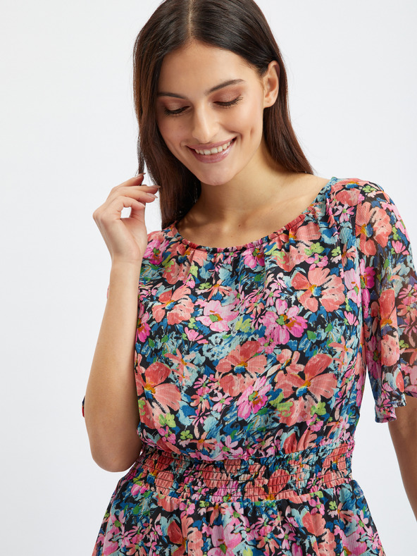 Orsay Rochie cu model floral roșu-negru de damă ORSAY