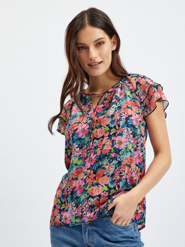 Orsay Bluză cu model floral roșu-negru de damă ORSAY