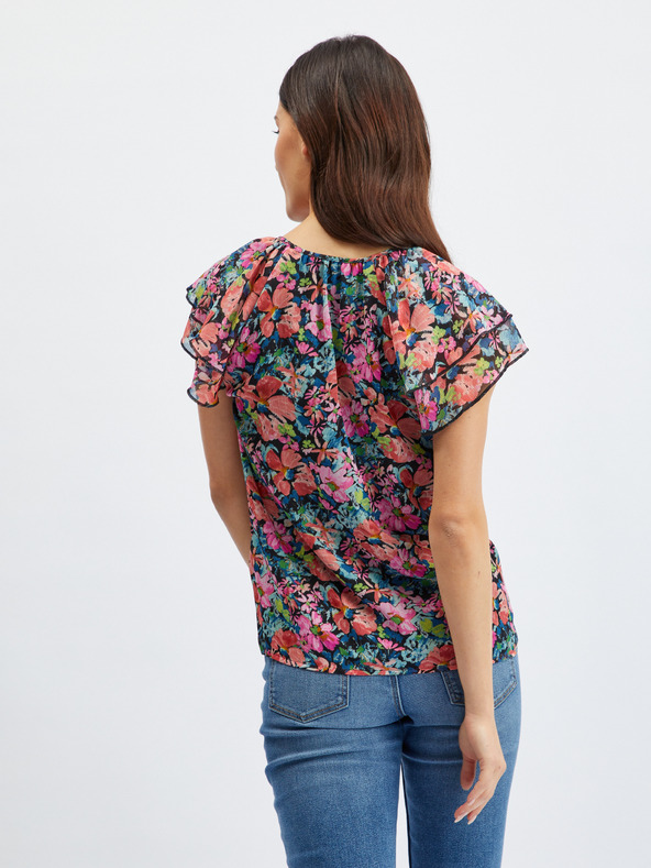 Orsay Bluză cu model floral roșu-negru de damă ORSAY