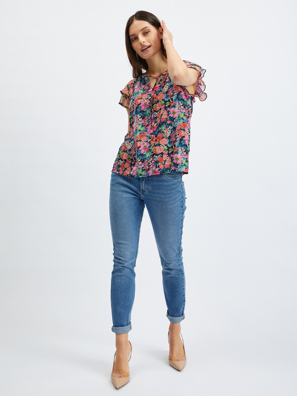 Orsay Bluză cu model floral roșu-negru de damă ORSAY