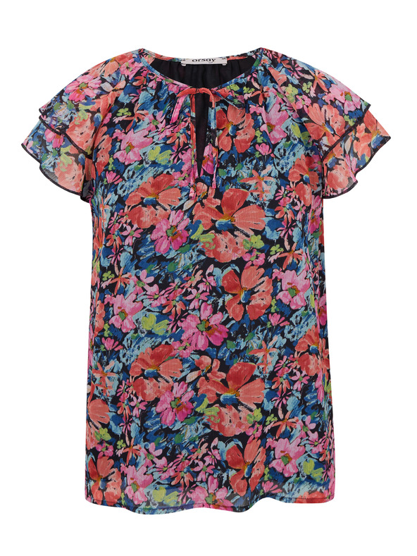 Orsay Bluză cu model floral roșu-negru de damă ORSAY