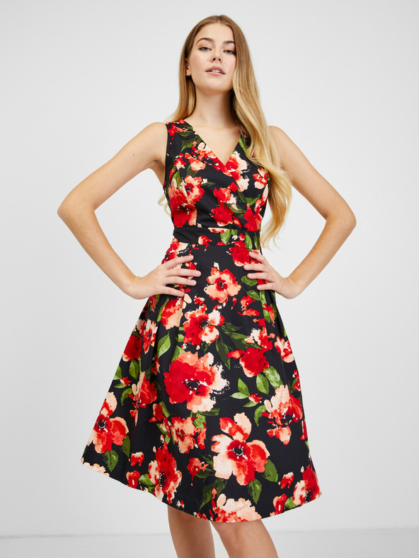 Orsay Rochie cu model floral roșu-negru de damă ORSAY