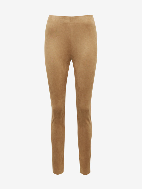 Orsay Pantaloni de damă maro deschis cu finisaj de piele întoarsă ORSAY