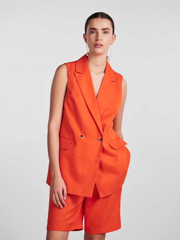Pieces Vestă pentru femei portocalie Pieces Tally
