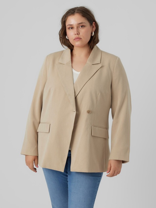 Vero Moda Curve Jachetă bej pentru femei VERO MODA CURVE Esme