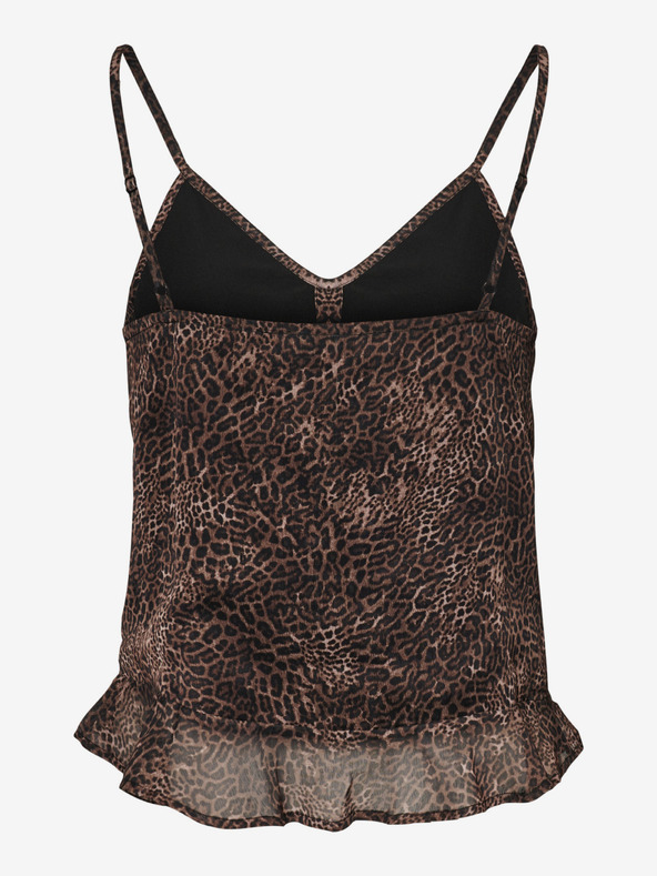 Noisy May Top negru și maro cu imprimeu leopard Noisy May Melina