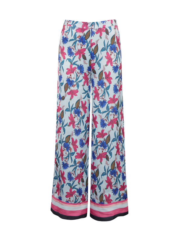 Orsay Pantaloni de damă florali albastru deschis ORSAY