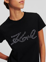 Karl Lagerfeld Tricou negru pentru femei KARL LAGERFELD Rhinestone Logo