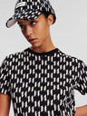Karl Lagerfeld Tricou cu monogramă KARL LAGERFELD pentru femei, alb și negru