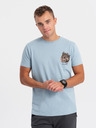 Ombre Clothing Tricou albastru deschis pentru bărbați Ombre Clothing
