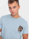Ombre Clothing Tricou albastru deschis pentru bărbați Ombre Clothing