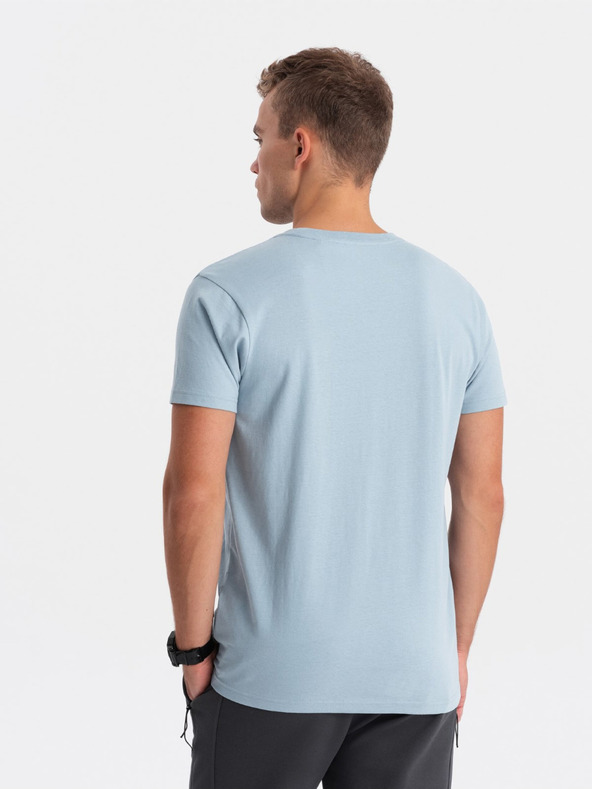 Ombre Clothing Tricou albastru deschis pentru bărbați Ombre Clothing