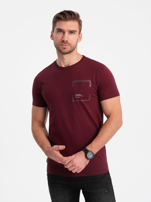 Ombre Clothing Cămașă burgundy pentru bărbați Ombre Clothing