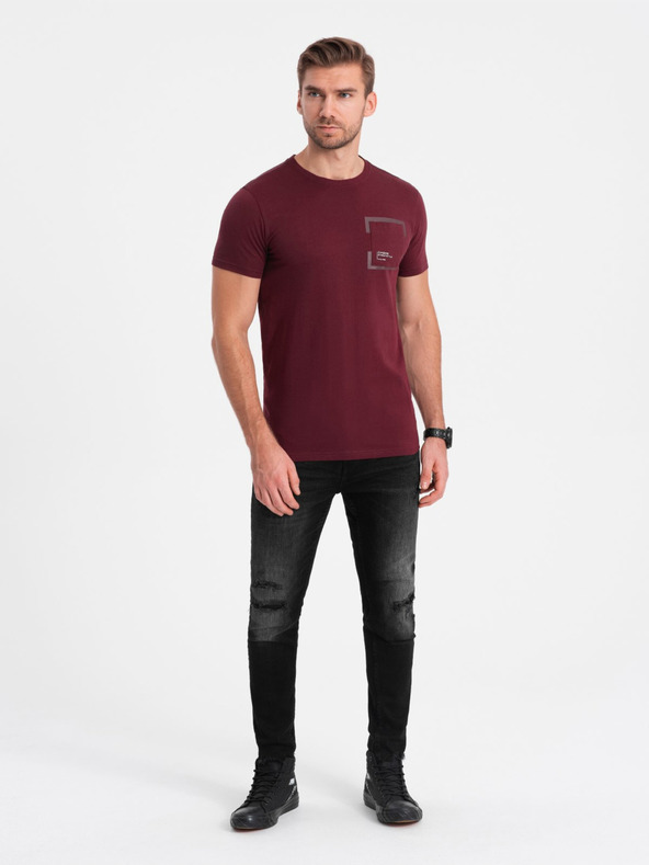 Ombre Clothing Cămașă burgundy pentru bărbați Ombre Clothing