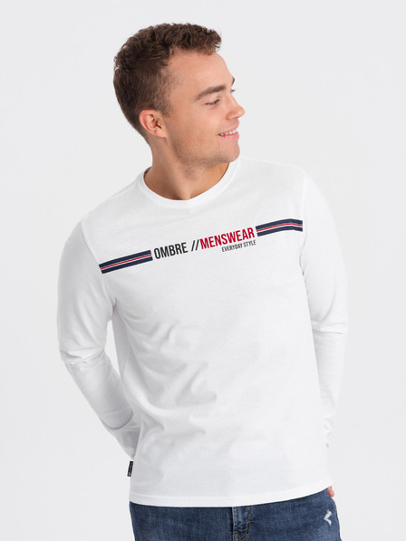 Ombre Clothing Tricou alb bărbați Ombre Clothing