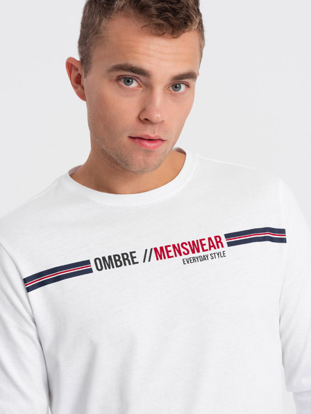 Ombre Clothing Tricou alb bărbați Ombre Clothing