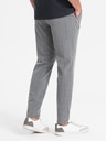 Ombre Clothing Pantaloni în carouri gri pentru bărbați Ombre Clothing