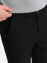 Ombre Clothing Pantaloni în carouri negri pentru bărbați Ombre Clothing