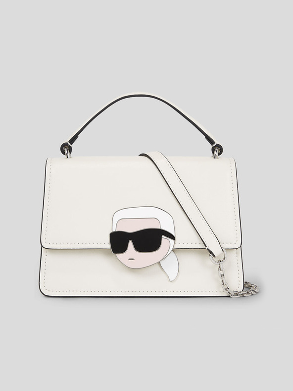 Karl Lagerfeld Ikonik 2.0 Leather Genți Alb