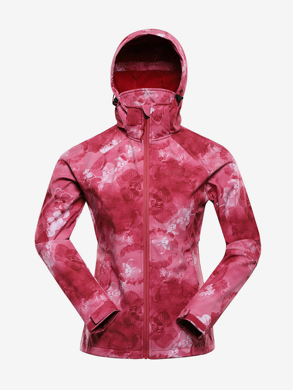 ALPINE PRO Jachetă softshell roșie cu model pentru femei ALPINE PRO HOORA