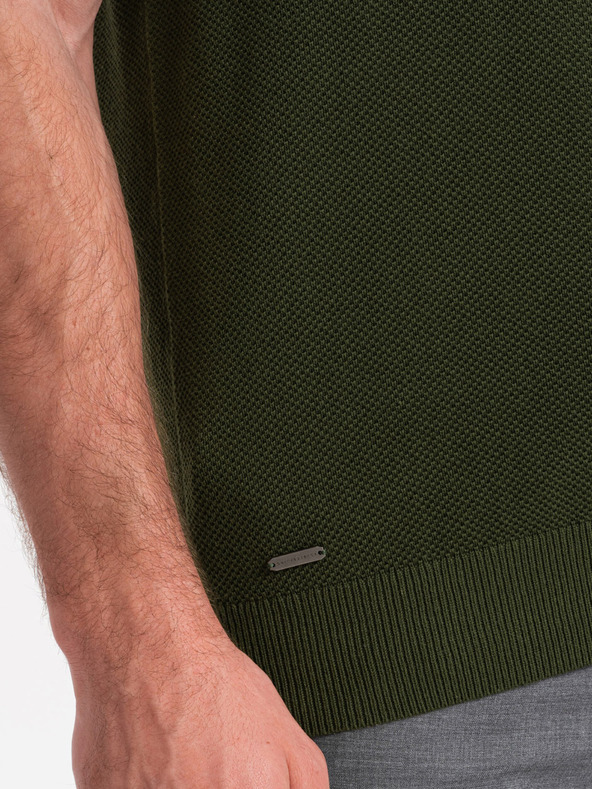 Ombre Clothing Tricou polo verde pentru bărbați Ombre Clothing